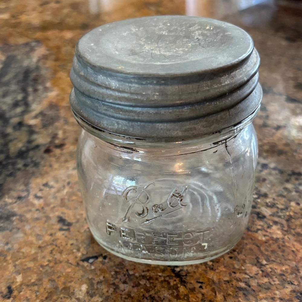 Perfect Mason Small Glass Jar with Metal Screw Lid - Clear Glass